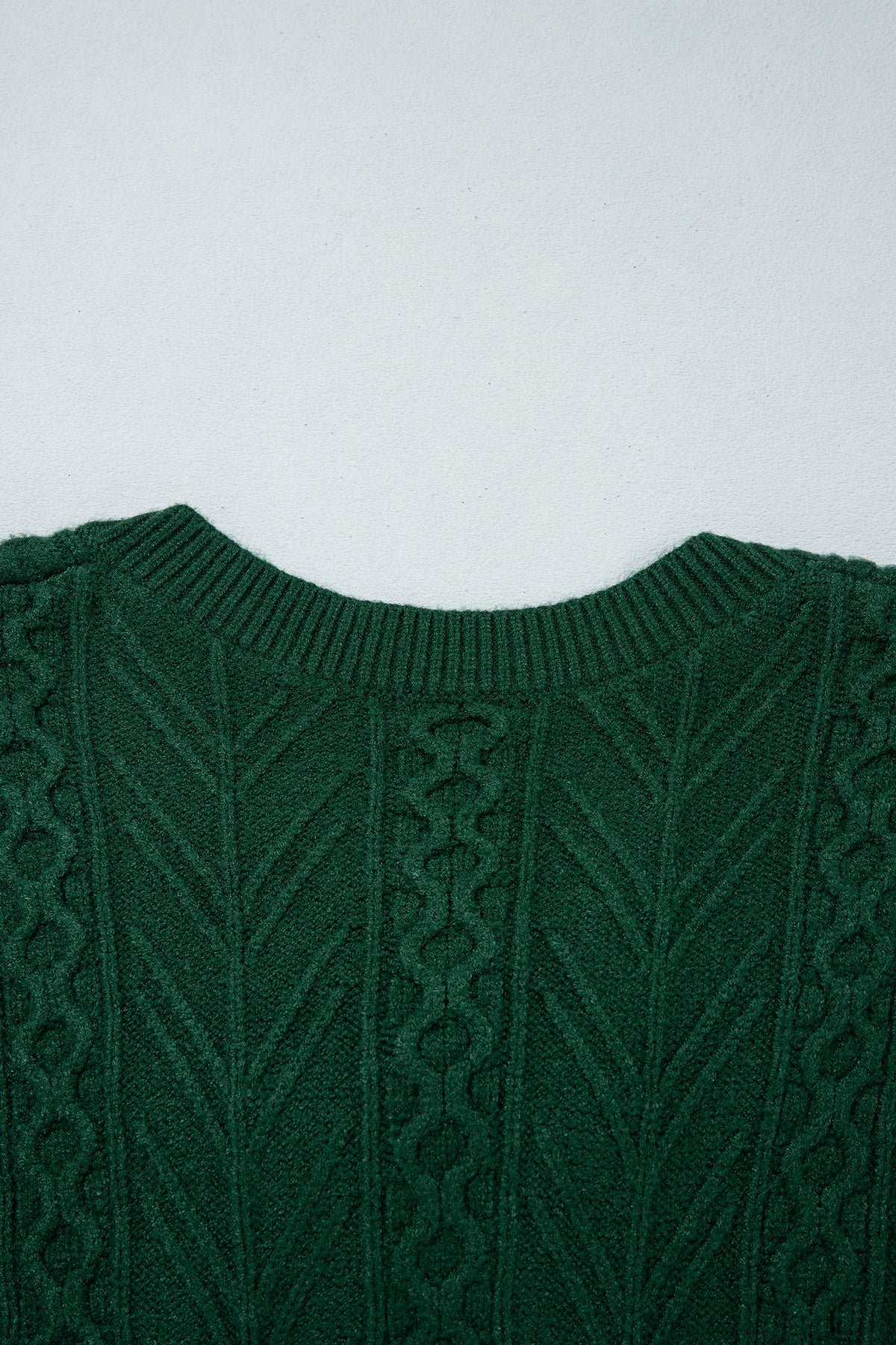 Blackish Green Ribbed Cable Knit Ribbon Knot Sweater Mini Dress