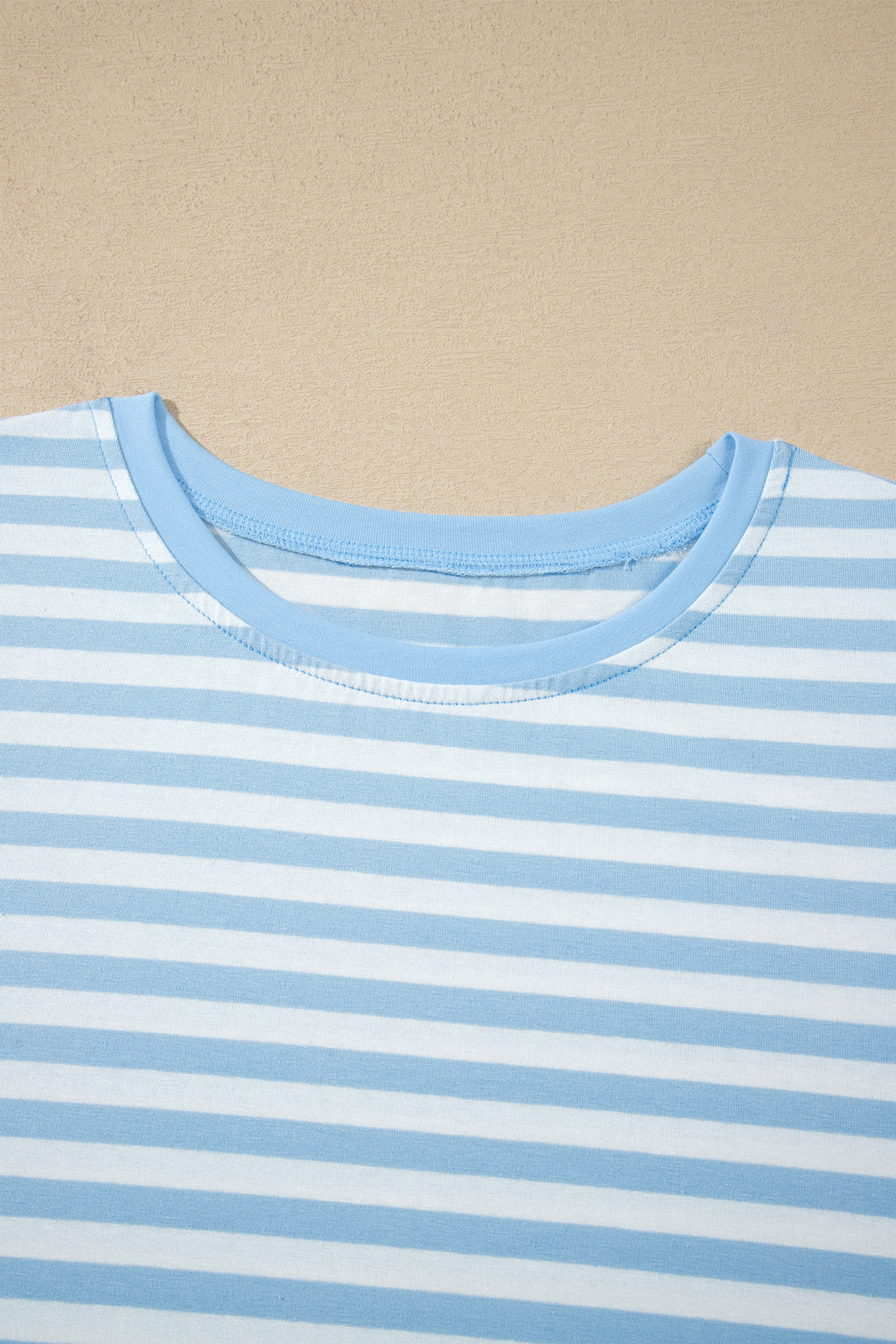 Sky Blue Stripe Slim Tank Contrast Ruffle Mini Skirt Set
