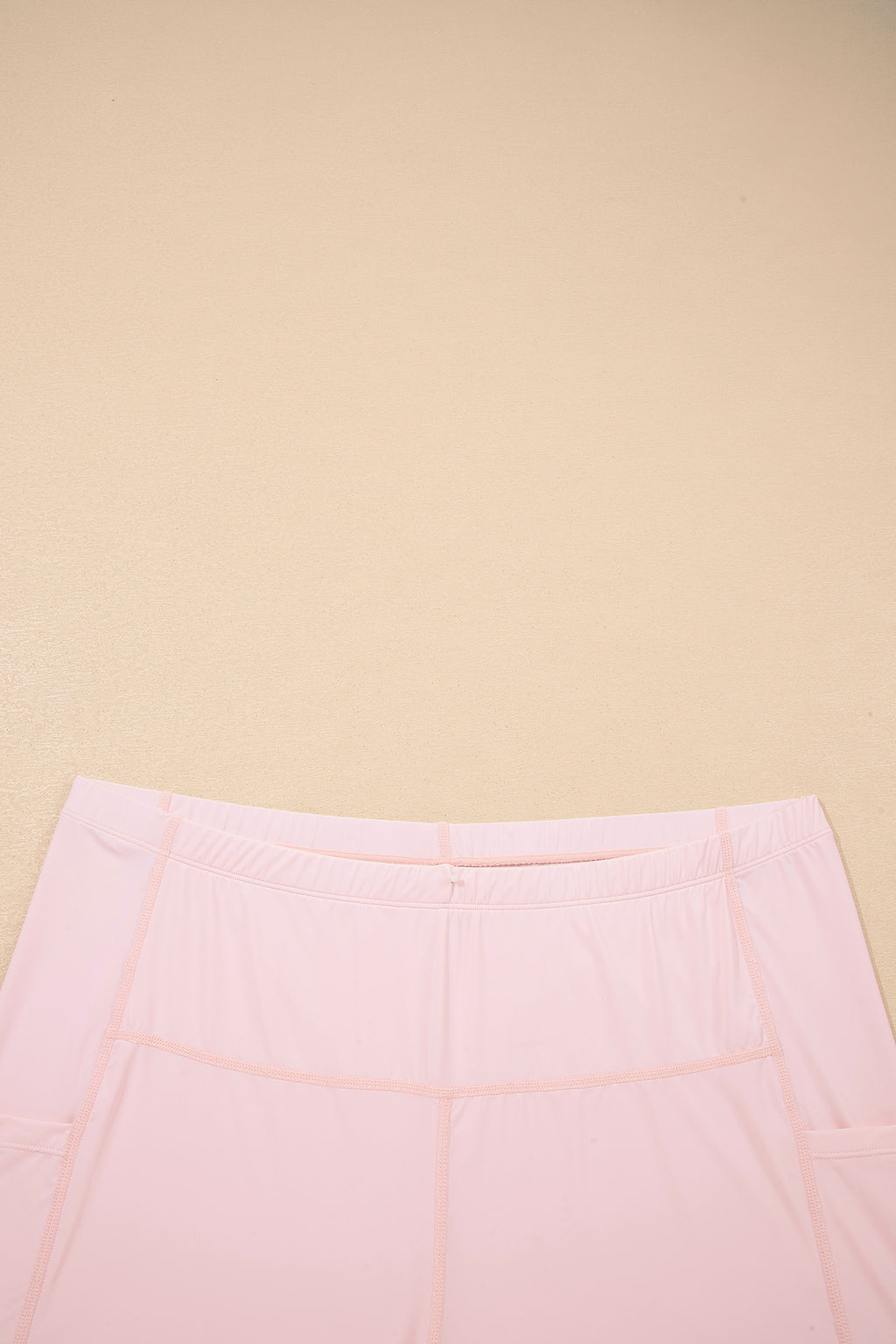 Pink Plus Size Build-in Shorts Sleeveless Dress With Short Two Piece Set