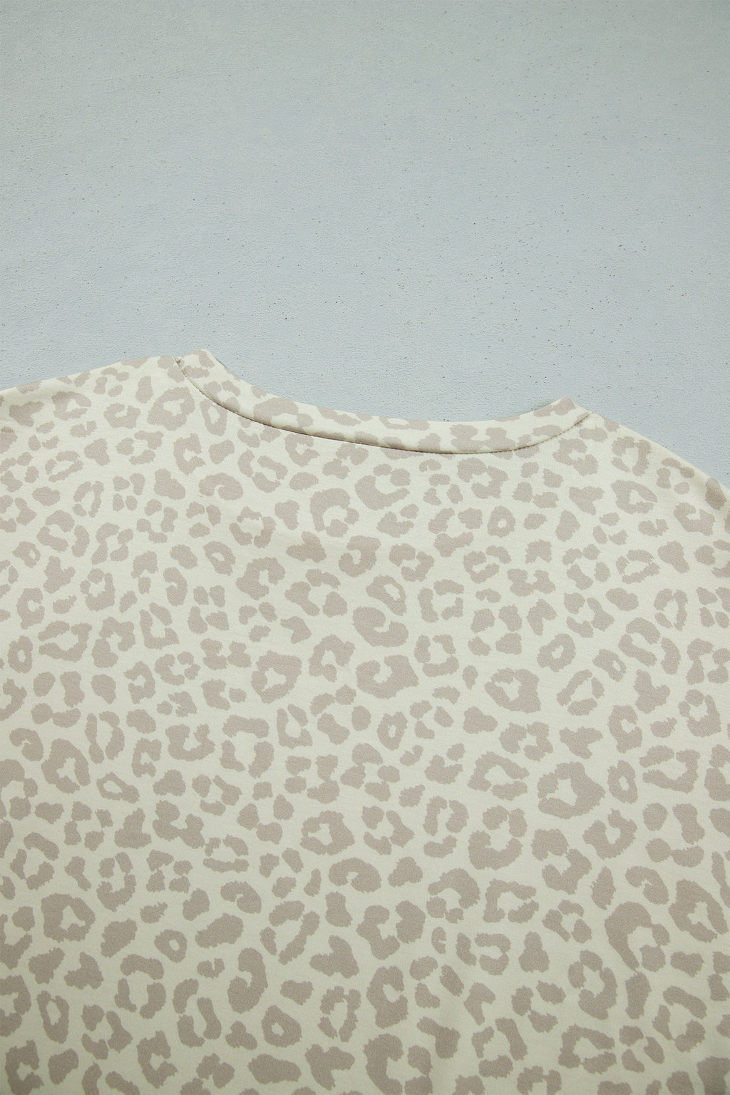 Apricot Leopard Print Varsity Striped Detail 3/4 Sleeve Top Shift Pant Set