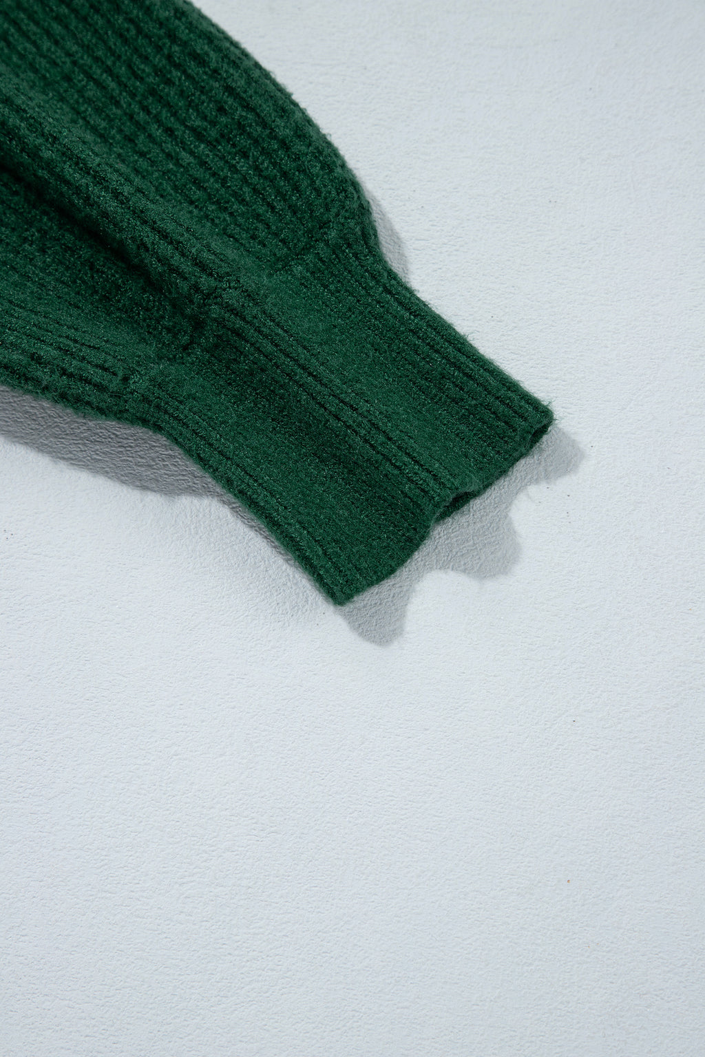 Blackish Green Ribbed Cable Knit Ribbon Knot Sweater Mini Dress