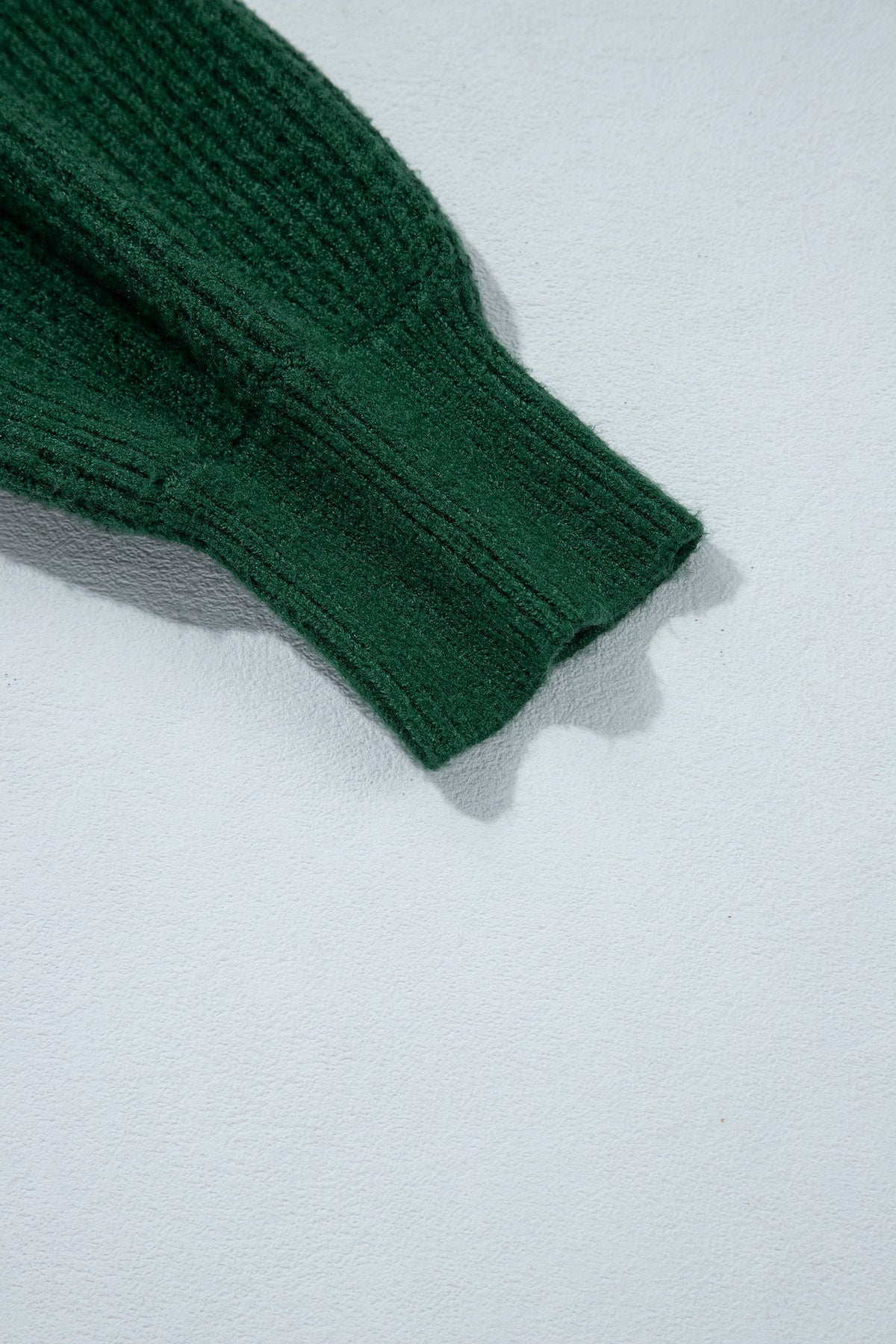 Blackish Green Ribbed Cable Knit Ribbon Knot Sweater Mini Dress