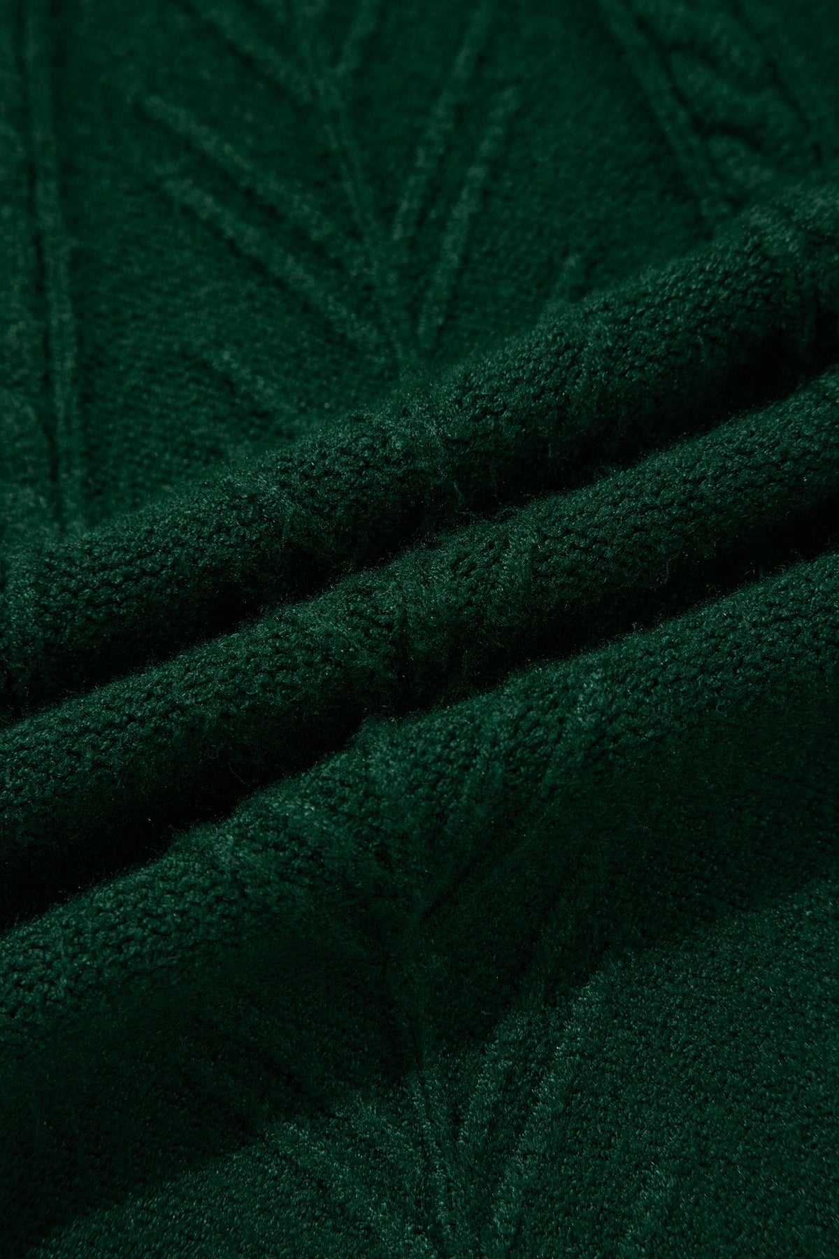 Blackish Green Ribbed Cable Knit Ribbon Knot Sweater Mini Dress