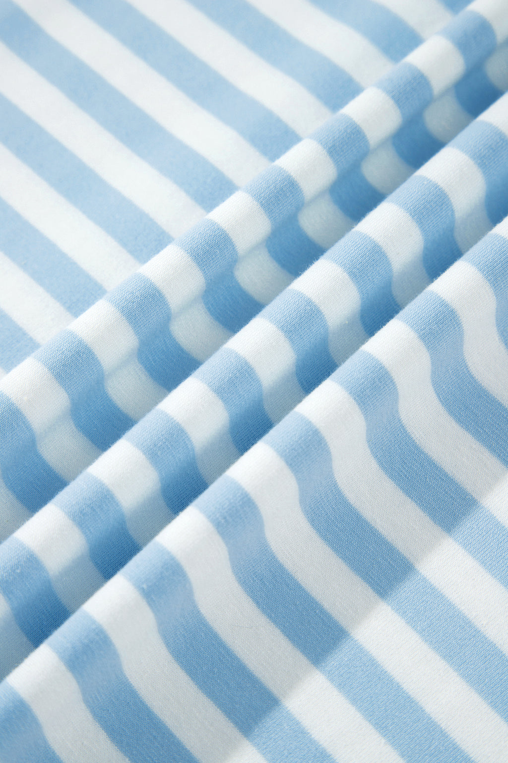 Sky Blue Stripe Slim Tank Contrast Ruffle Mini Skirt Set