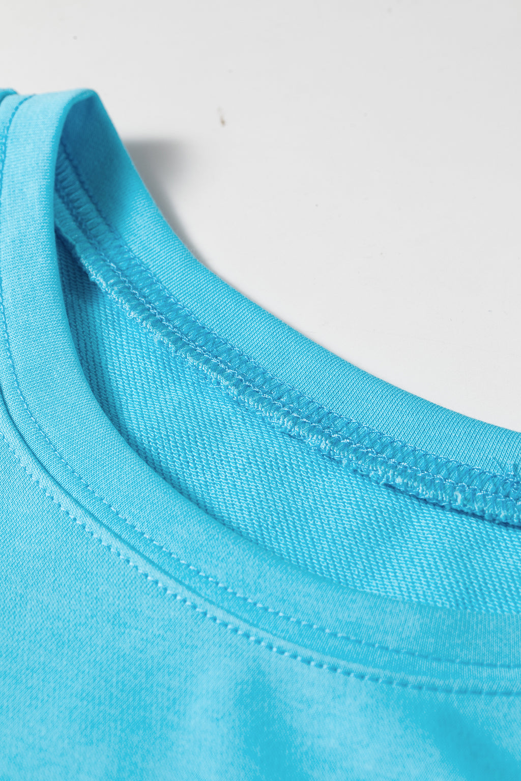 Light Blue Drop Shoulder Loose Casual T Shirt Mini Dress