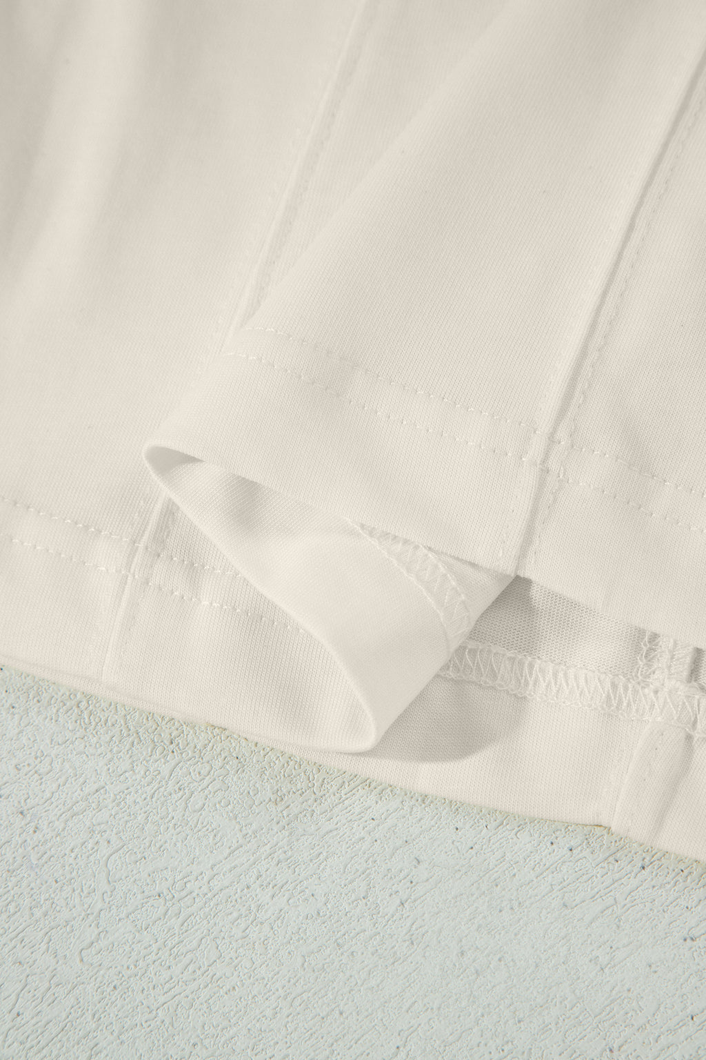 Beige Stitched Detail Loose Tank Top Cotton 2pcs Short Set