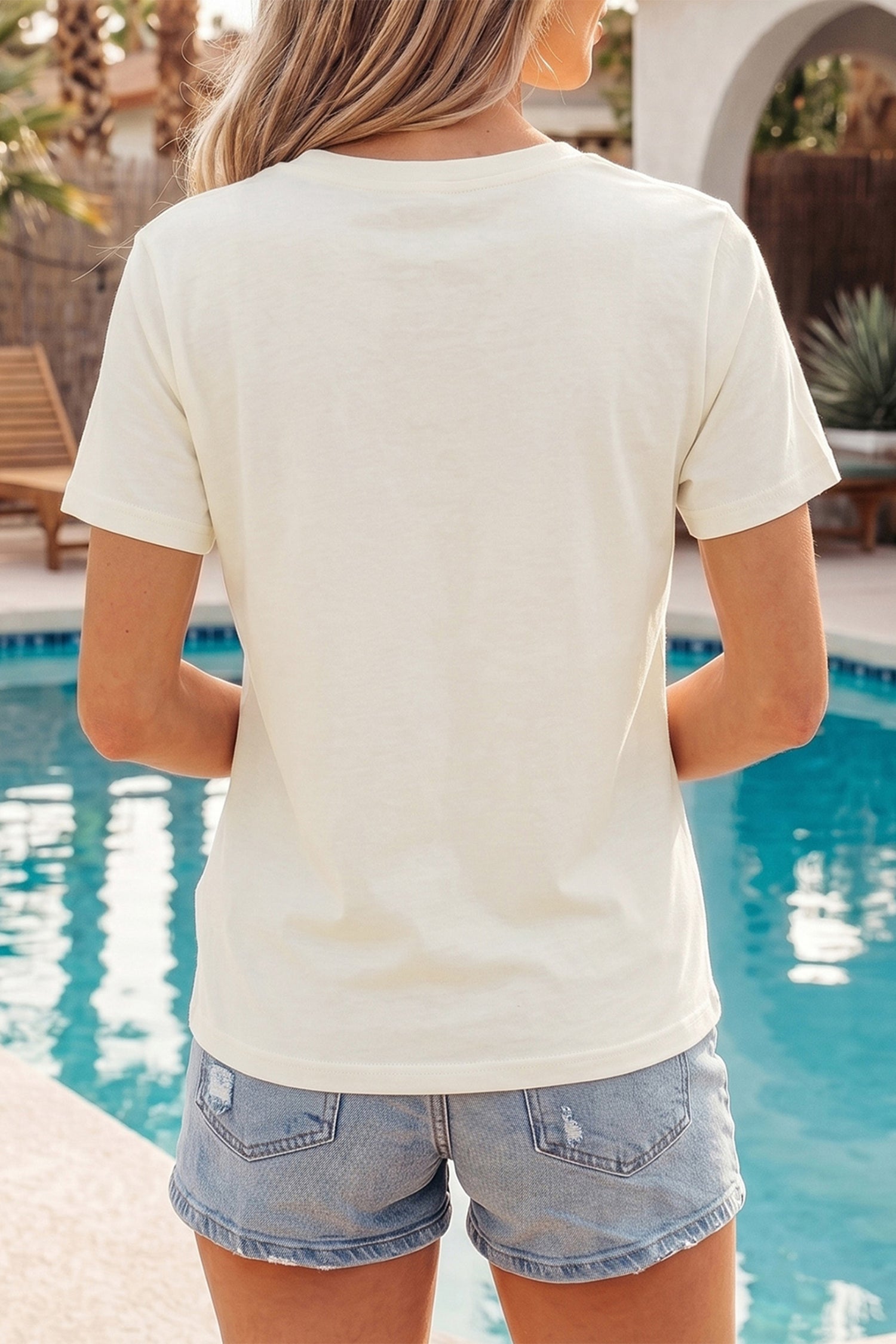 White Fish Print Short Sleeve Round Neck T Shirt