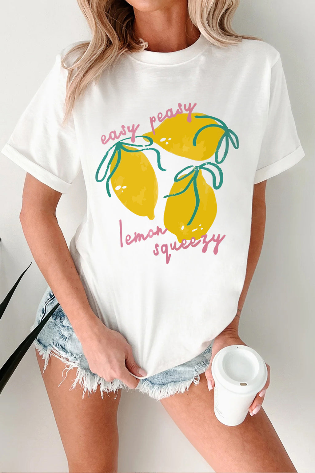 White Easy Peasy Lemon Squeezy Graphic Tee