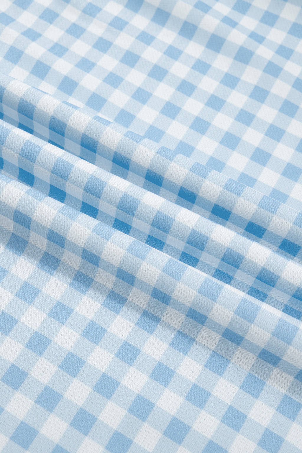 Sky Blue Plaid Baggy Pullover Drawstring Casual Shorts 2pcs Outfit