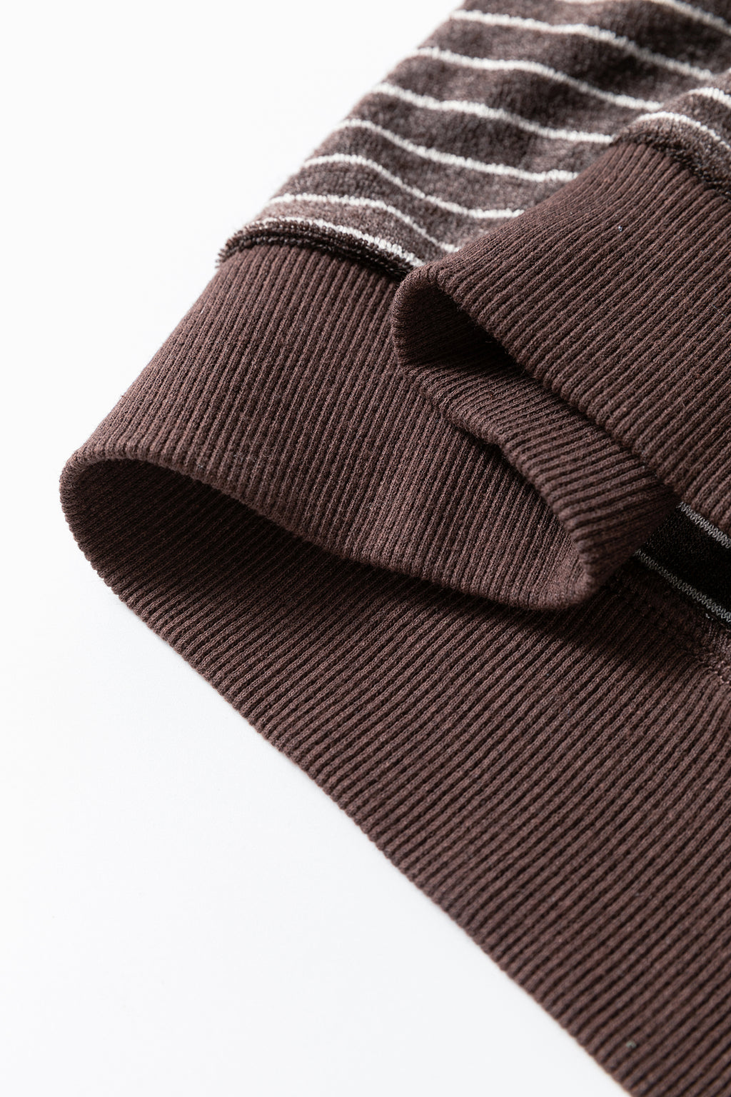 Black Stripe Cozy Terry Knit Long Sleeve Pullover Pocketed Shift Pants 2pcs Sets