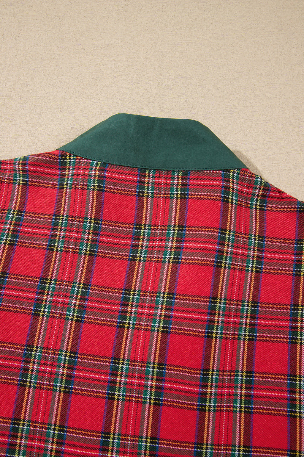 Red Plaid Mini Mini Shift Style Short Sleeve Dress