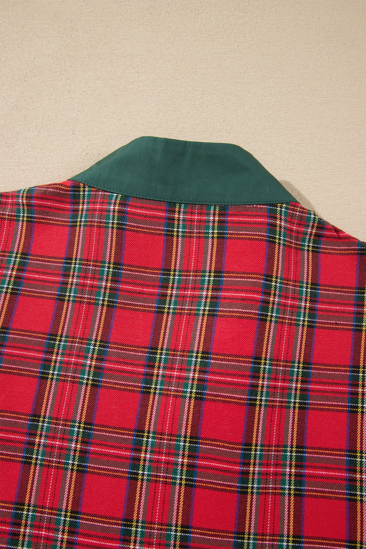 Red Plaid Mini Mini Shift Style Short Sleeve Dress