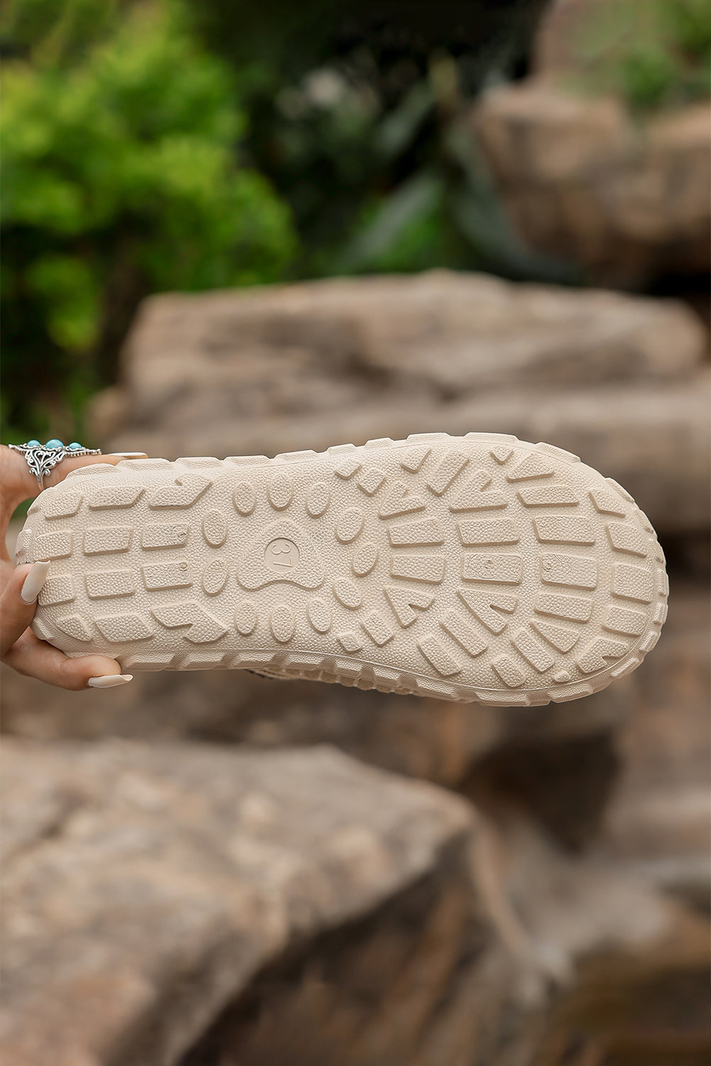 White Faux Suede Woven Trim Plush Lining Platform Slippers