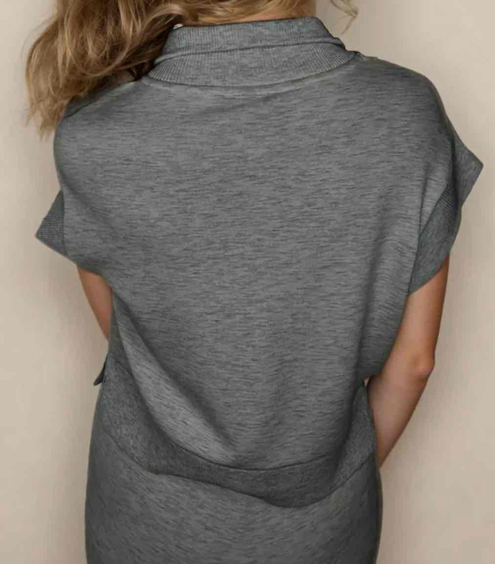 Gray Half Zip Polo Tee Casual Pant Set - (coming soon)