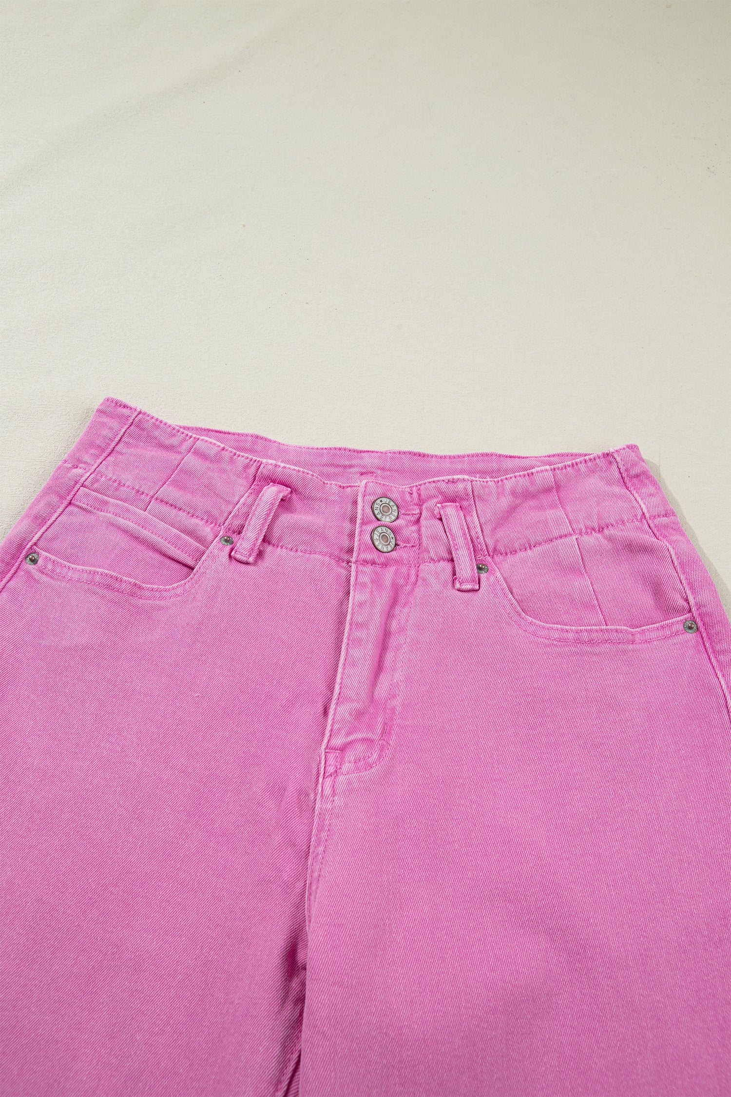 Bonbon 2-Button High Waist Wide Leg Jeans
