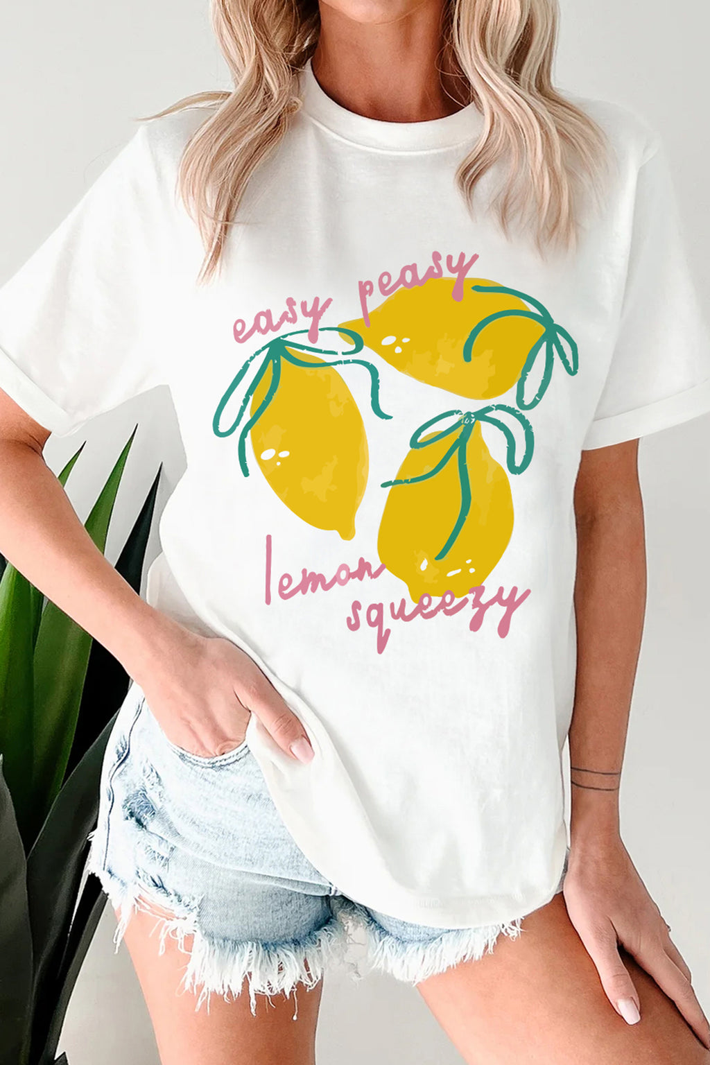 White Easy Peasy Lemon Squeezy Graphic Tee