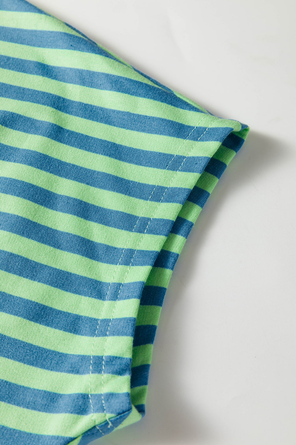 Pink Stripe Colorblock Trim V Neck Tee Drawstring Elastic Waist Short Set