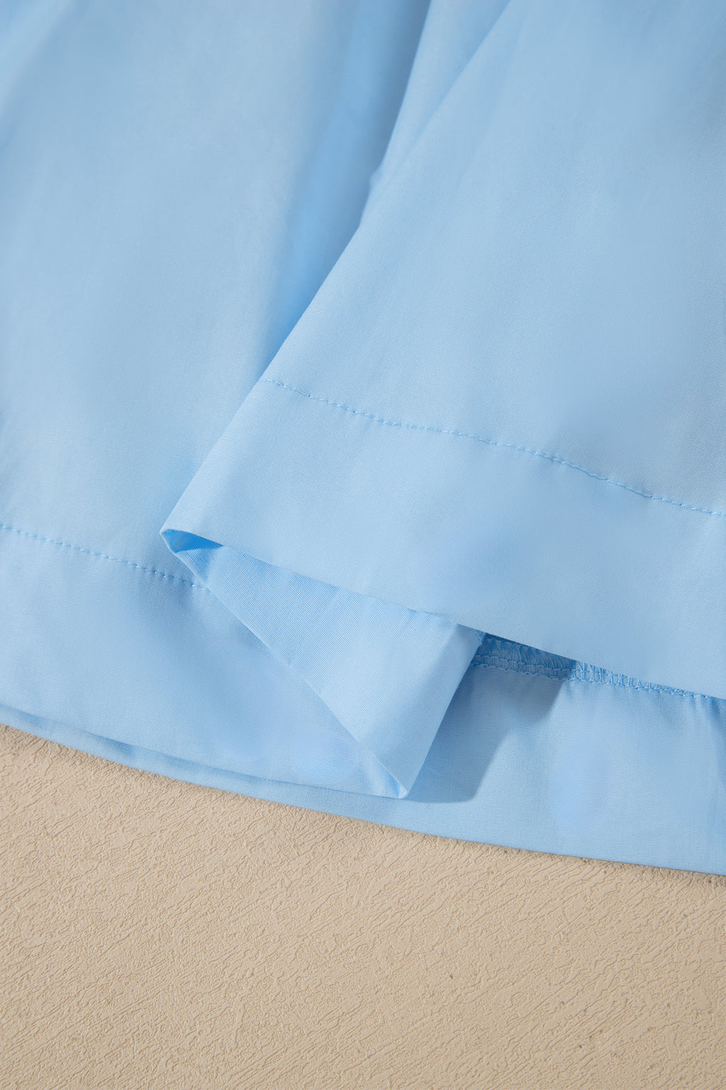 Sky Blue Stripe Slim Tank Contrast Ruffle Mini Skirt Set