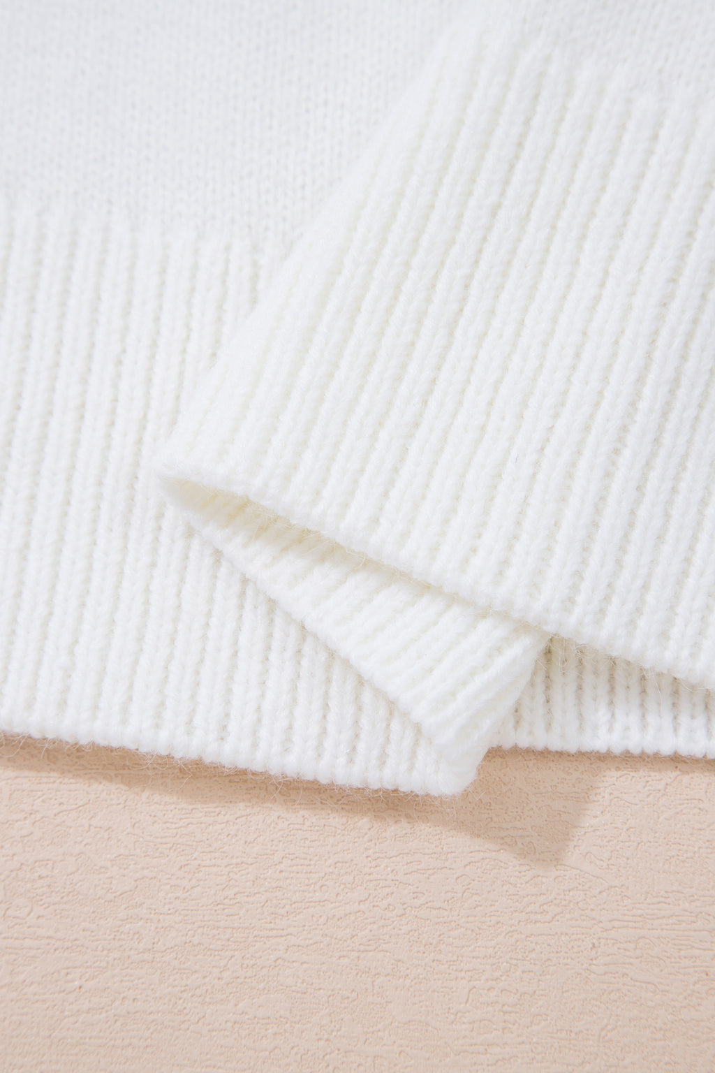 White Retro Flying Mallard Pattern Drop Shoulder Pullover Sweater