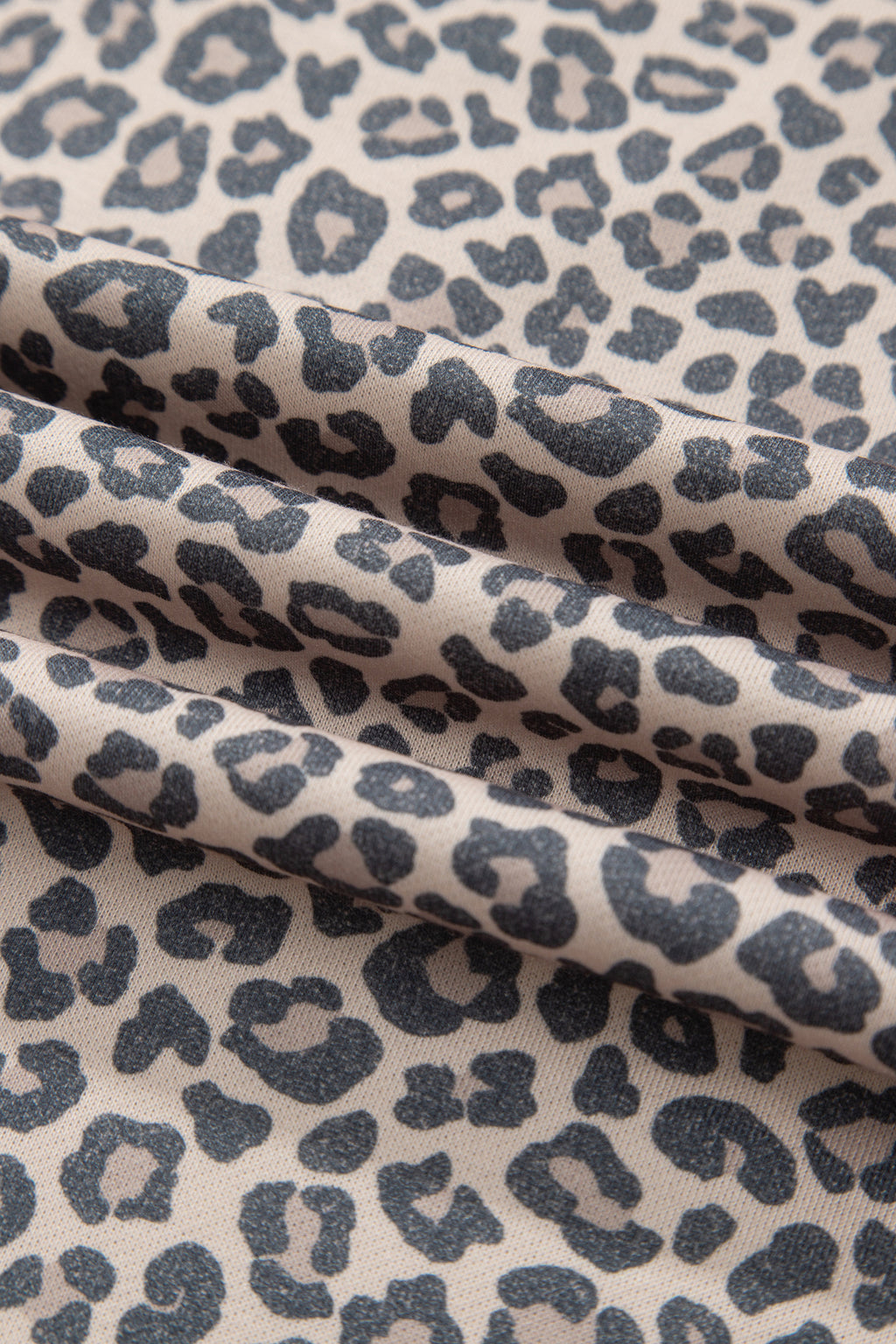 Multicolour Plus Size Leopard Print Ribbed Color Block Mock Neck Tunic Sweatshirt