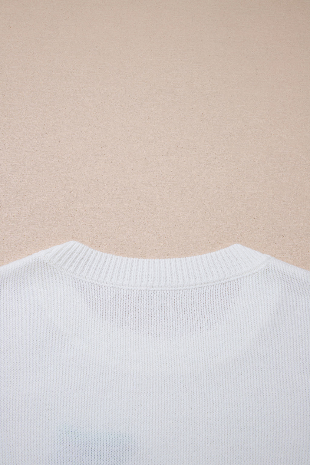 White Retro Flying Mallard Pattern Drop Shoulder Pullover Sweater