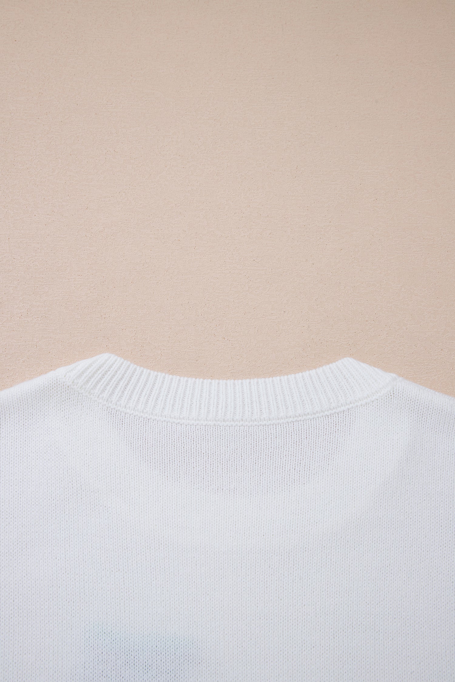 White Retro Flying Mallard Pattern Drop Shoulder Pullover Sweater