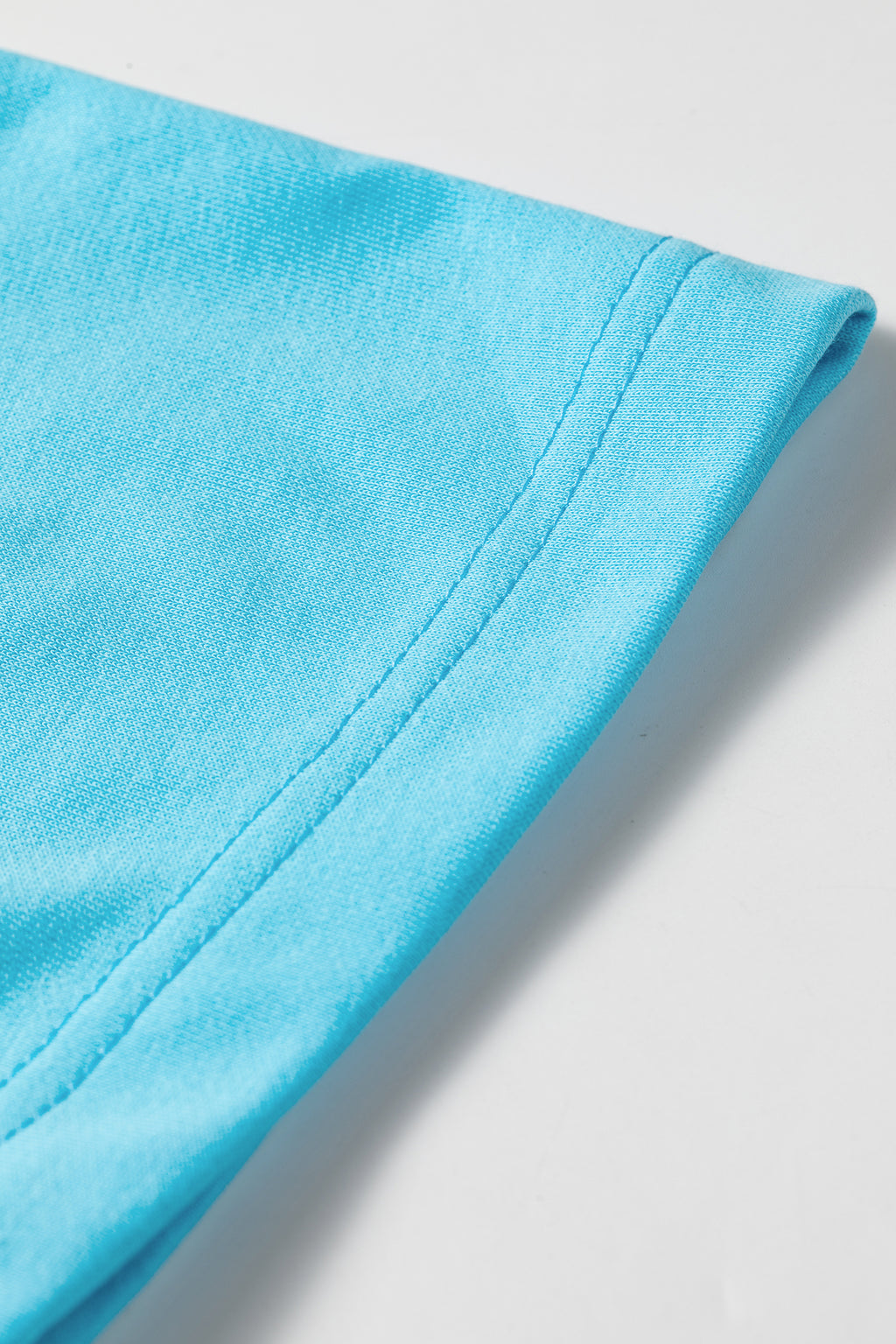 Light Blue Drop Shoulder Loose Casual T Shirt Mini Dress